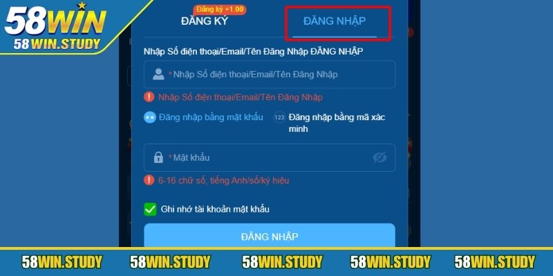 Các thao tác truy cập 58Win đơn giản