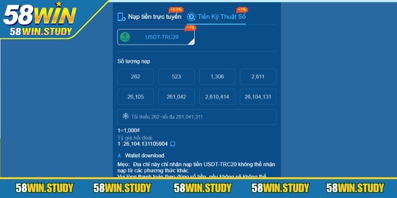 Nạp tiền 58Win là phương thức cần sự cẩn trọng